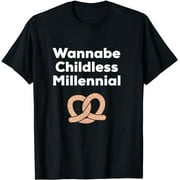 Wannabe Childless Millennial with Pretzel Funny Theme Park T-Shirt