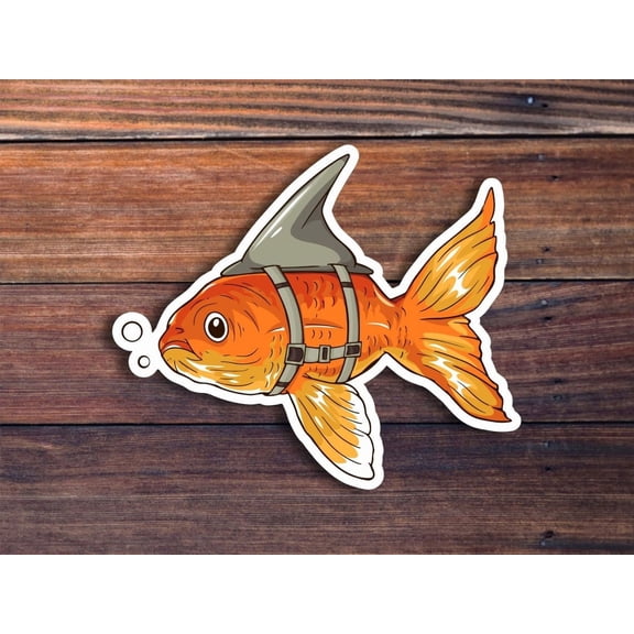 Wannabe Shark Fish With Shark Fin Cute Fish Waterproof Sticker