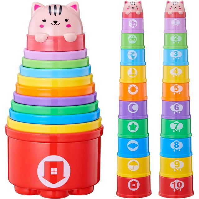 Wanonoo Baby Stacking Cups For Toddlers 1 3 Bath And Beach Toys