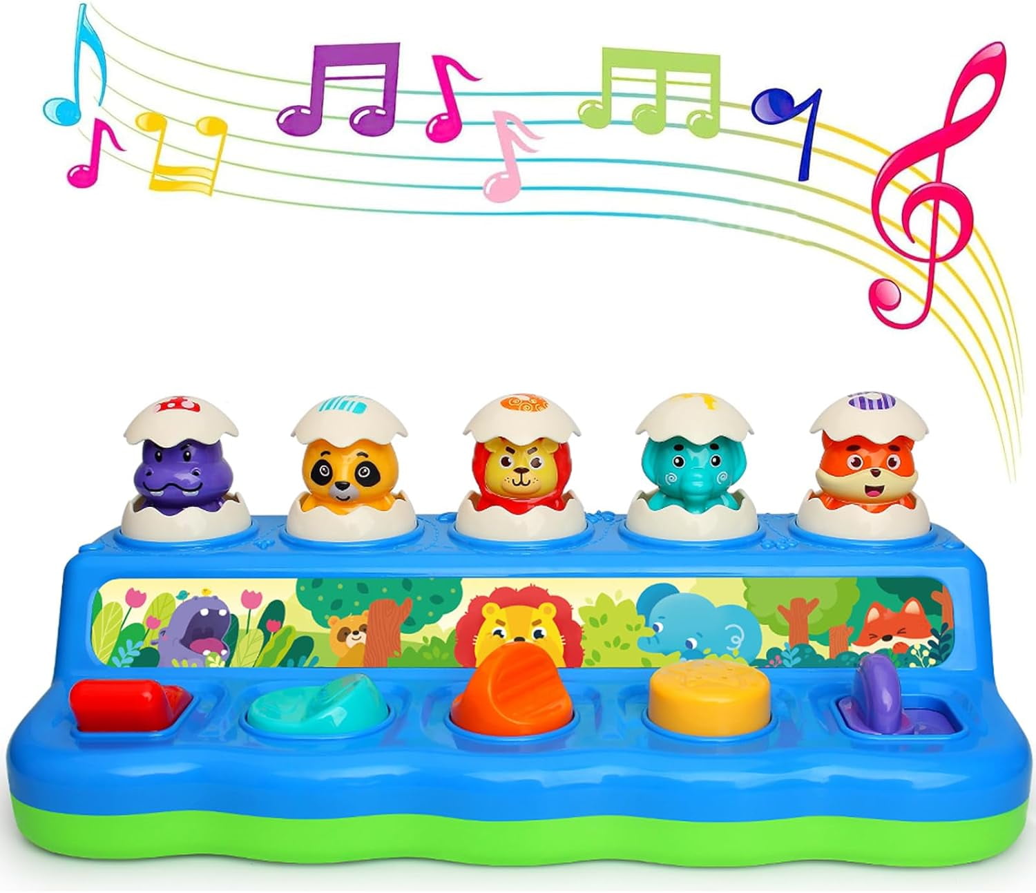 Wanonoo Educational Pop Up Animal Toys with Music Light for 1 2 Year Olds Montessori STEM Learning Toy Walmart