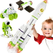 Wanonoo Space Toy, Rocket Toys for Kid Shuttle with Astronaut Spaceship Planet Stem, Educational Astronaut Toys with Lights & Sound for 3 4 5 6 7 8 Year Old Birthday Gift, Science Outer Party Favors