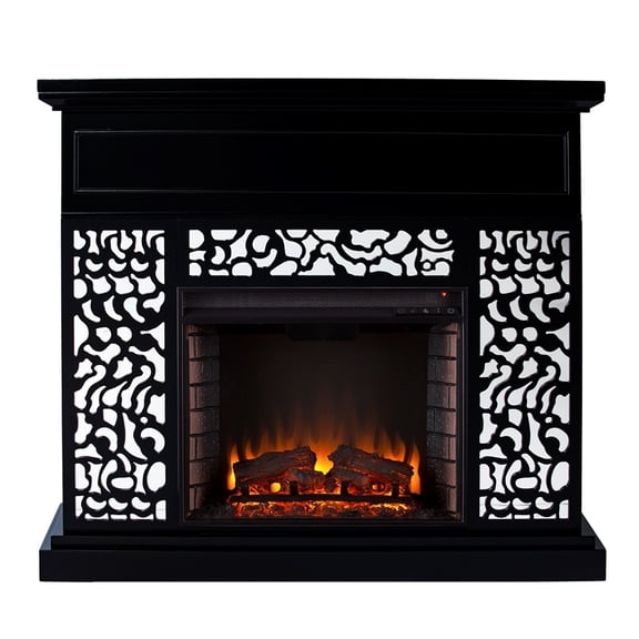 SEI Furniture SEI Furniture Engineered Wood Electric Fireplace in Black