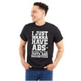 thumbnail image 1 of Want Abs Funny Working Out Cardio Gym Men's Graphic T Shirt Tees Brisco Brands M, 1 of 4