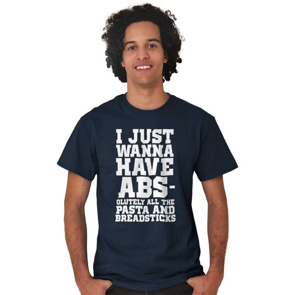 Want Abs Funny Working Out Cardio Gym Men's Graphic T Shirt Tees Brisco Brands M