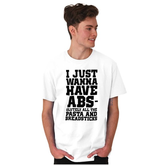 Want Abs Funny Working Out Cardio Gym Men's Graphic T Shirt Tees Brisco Brands X