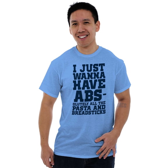 Want Abs Funny Working Out Cardio Gym Plus Size Crewneck Graphic Tee Shirt Brisco Brands 2X