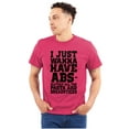 thumbnail image 1 of Want Abs Funny Working Out Cardio Gym Plus Size Crewneck Graphic Tee Shirt Brisco Brands 3X, 1 of 5