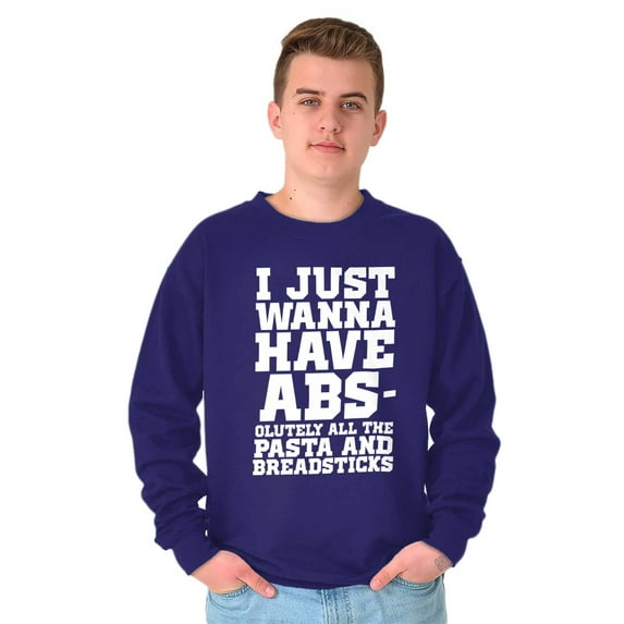 Want Abs Funny Working Out Cardio Gym Sweatshirt for Men or Women Brisco Brands L
