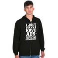thumbnail image 1 of Want Abs Funny Working Out Cardio Gym Unisex Fleece Graphic Zip Up Hoodie Brisco Brands 3X, 1 of 5