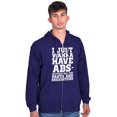 thumbnail image 1 of Want Abs Funny Working Out Cardio Gym Zip Up Hoodie Men's Women's Brisco Brands 2X, 1 of 6
