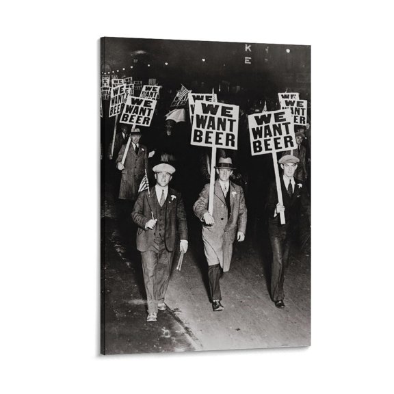 We Want Beer Prohibition Protest Vintage Retro Drink Cool Thing Poster Cool Artworks Painting Wall Art Canvas Prints Hanging Picture Home Decor Posters Gift 24x36inch(60x90cm)