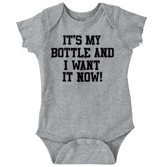Want Bottle Now Cute Attitude Romper Boys or Girls Infant Baby Brisco Brands NB