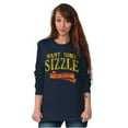 thumbnail image 1 of Want Sizzle Bacon Breakfast Foodie Long Sleeve TShirt Men Women Brisco Brands S, 1 of 6