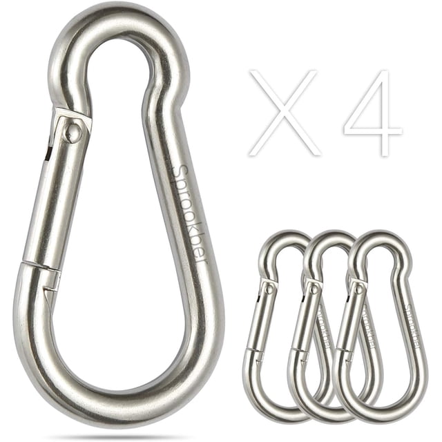 Want Them? Just Try! Spring Loaded Stainless Steel Carabiner Clips ...