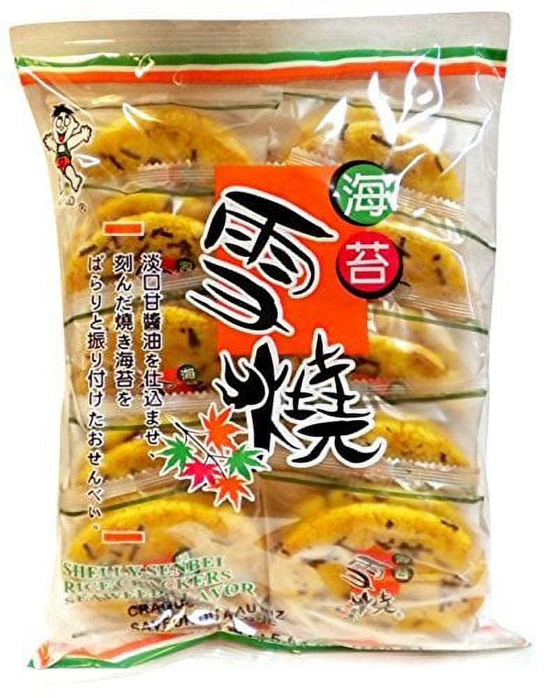 Want Want Big Shelly Shenbei Snowy Crispy Rice Cracker Biscuits - Seaweed 5.6 oz. (Pack of 5)