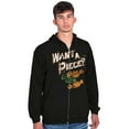 thumbnail image 1 of Want a Piece Halloween Innuendo Zip Up Hoodie Men's Women's Brisco Brands M, 1 of 6