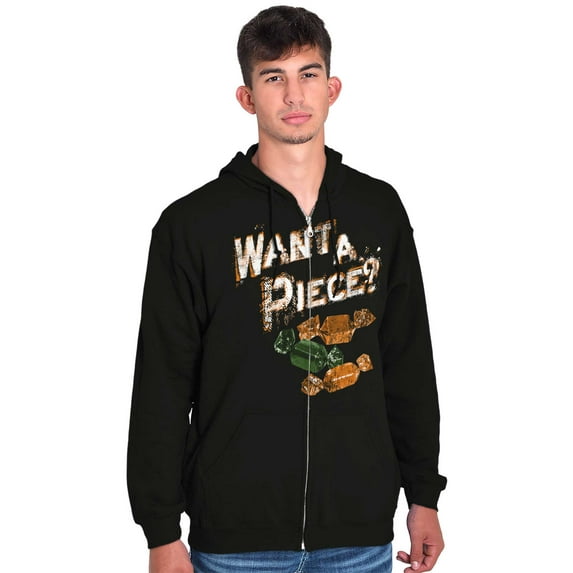 Want a Piece Halloween Innuendo Zip Up Hoodie Men's Women's Brisco Brands S