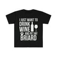 thumbnail image 1 of Want to drink wine and pet Briard Dog Owner Unisex T-shirt S-3XL Dog Lover, 1 of 2
