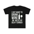 thumbnail image 1 of Want to drink wine and pet my Siberian Husky Unisex T-shirt S-3XL Dog Owner, 1 of 2