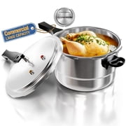 WantJoin 10QT Aluminum Pressure Cooker Canner with Release Valve & Multiple Protective Devices, Canner Rack Included, Compatible with Gas & Induction Cookers