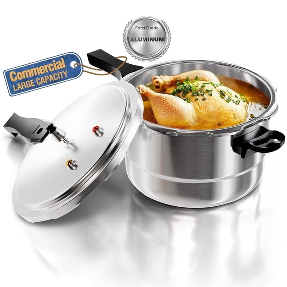 WantJoin 14QT Aluminum Pressure Cooker Canner with Release Valve & Multiple Protective Devices, Canner Rack Included, Compatible with Gas & Induction Cookers