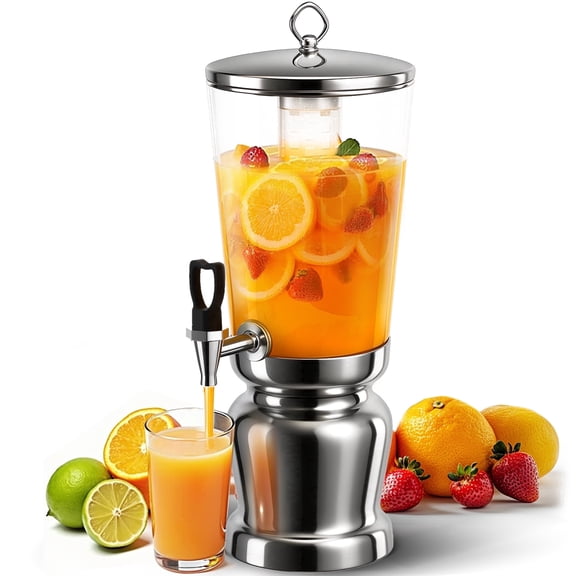 WantJoin 2-Gallon PC Beverage Dispenser with Dual Tubes and Detachable Stand