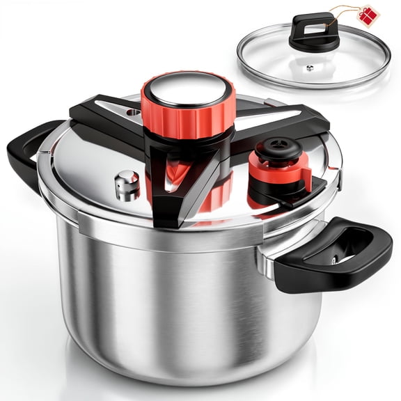 WantJoin 4Qt Pressure Cooker - 3-In-1 Stainless Steel Pressure Canner Compatible with Gas & Induction Cooker,Protective Devices,Canner Rack Included