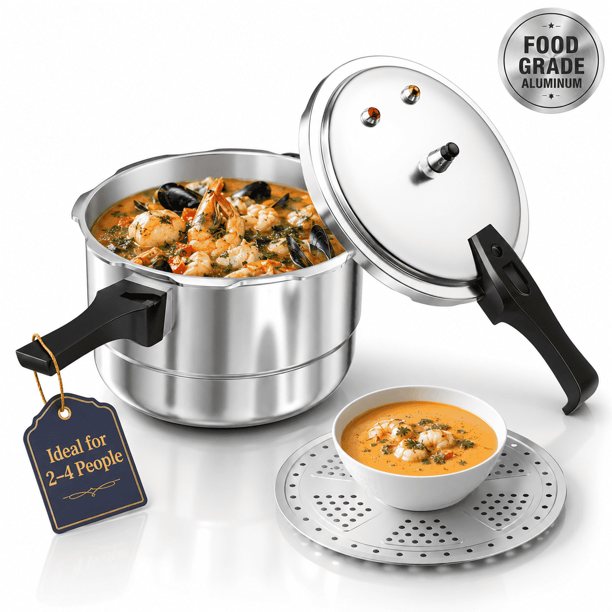 WantJoin, Pressure Cooker, Aluminum, 6 Qt, Safety Features - Walmart.com
