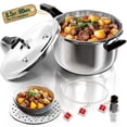 thumbnail image 1 of WantJoin 8.5QT Stainless Steel Pressure Cooker with Spring Valve Safeguard Devices, Induction & Gas Cooker Compatible, 1 of 6