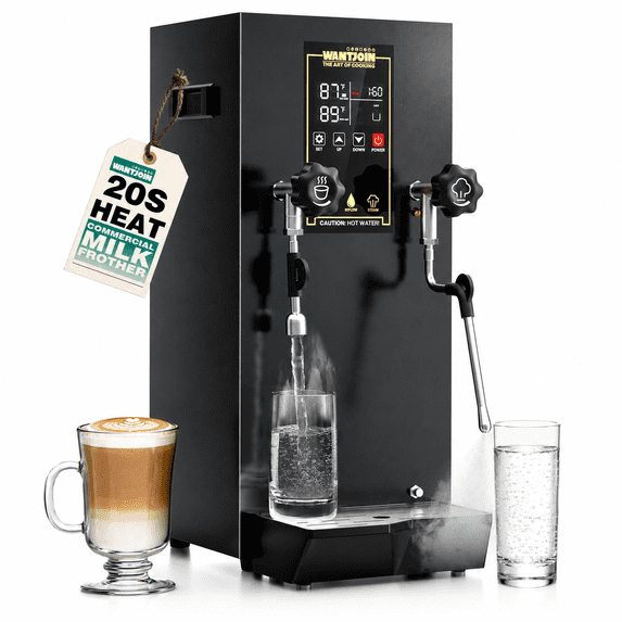 Time Control Hero WantJoin Commercial Milk Frother, 1800W Steam Milk Frothing Machine ...