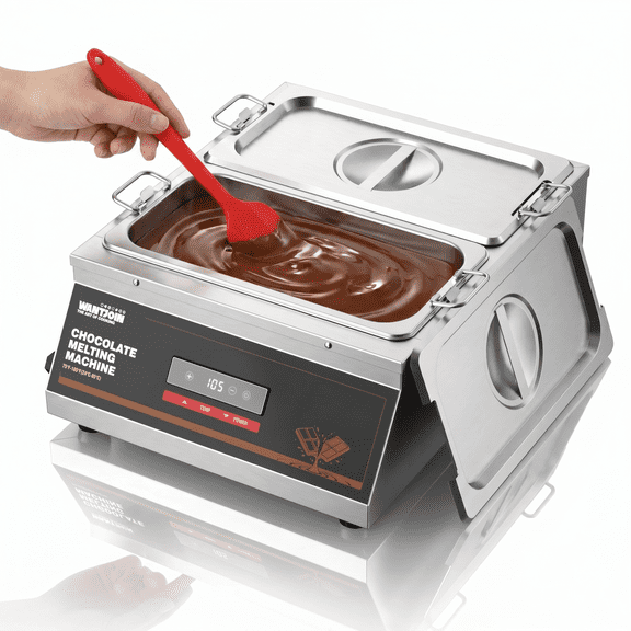 WantJoin Dual Pot Chocolate Melting Machine, 1200W Digital Chocolate Tempering Pot, 18lbs Capacity 110V