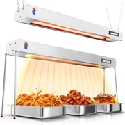 WantJoin Food Heat Lamp - Commercial Food Warmer Heat Lamps for Food, 750W 86-176 F/30-80 C Electric Aluminum Hanging & Freestanding Dual-Use for Kitchen Catering Restaurant Buffet, Silver, 35 Inch