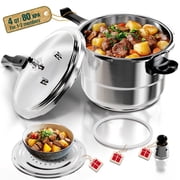 WantJoin Pressure Cooker Stainless Steel 4 Qt, Commercial Stove Top Pressure Cooker Pot Used for Pressure Foodie or Steaming, Compatible with Gas & Induction Co