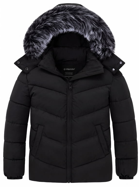 Big Girl's Coat Insulated Winter Coat Heavyweight Winter Jacket Bomble Coat Black 18/20