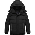 thumbnail image 1 of Wantdo Boy's Winter Coat Padded Puffer Jacket Windproof Winter Jacket Pure Black 18/20, 1 of 8