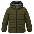 thumbnail image 1 of Wantdo Boy's Puffer Jacket Quilted Fleece Jackets Hooded Outerwear Parka Army Green 6/7, 1 of 9