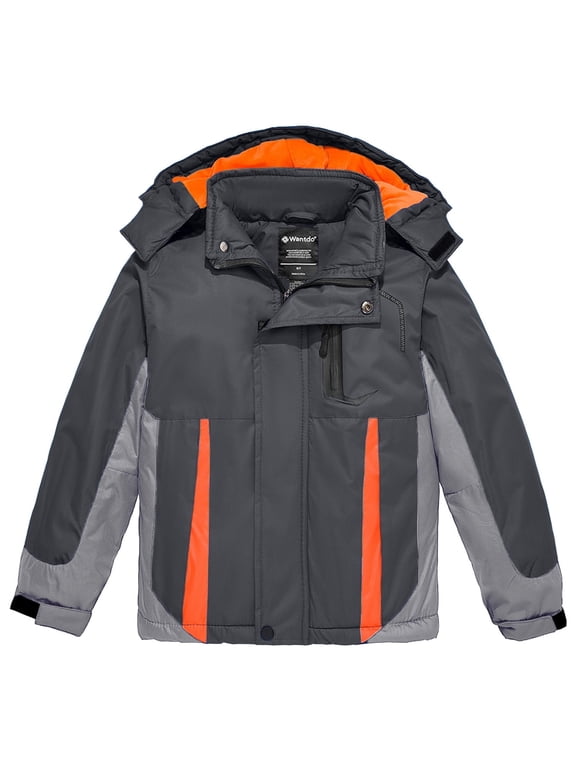 Boy's Ski Jacket Windproof Snowboarding jacket Warm Winter Coat Grey 8