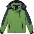thumbnail image 1 of Wantdo Boy's Skiing Jacket Hooded Winter Jacket Water Resistant Snow Coat Green 14/16, 1 of 9