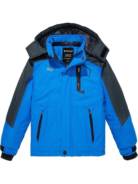 Boy's Snowboarding Jacket Warm Ski Coat Waterproof Winter Jacket Blue 14/16
