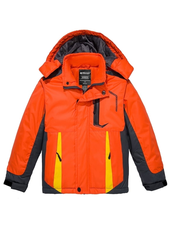 Boy's Teen Warm Winter Coat Waterproof Snow Jacket Windbreaker Orange 10/12