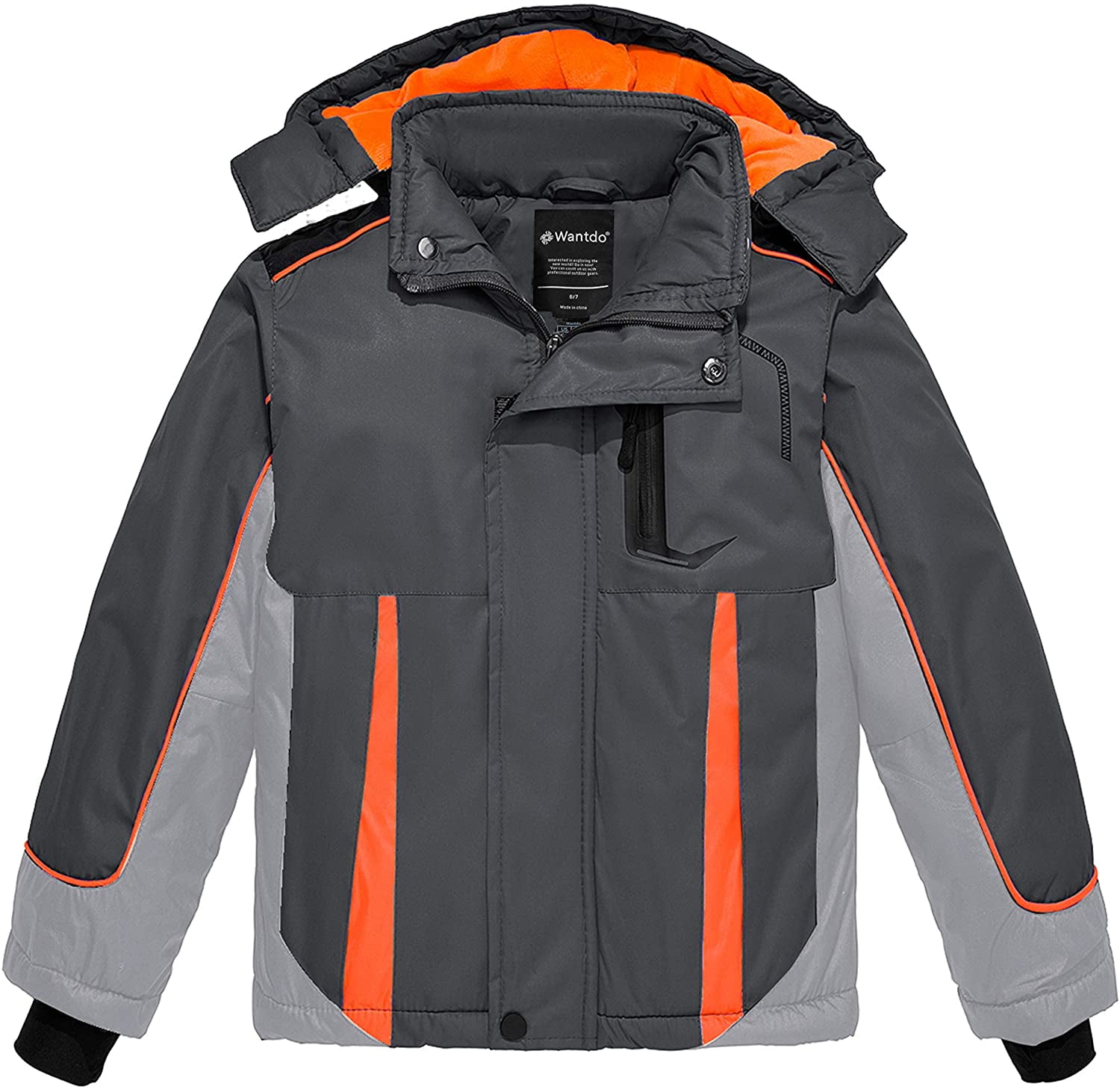 Wantdo Boy's Water Resistant Snowboarding Jacket Kid's Soft Fleece Ski