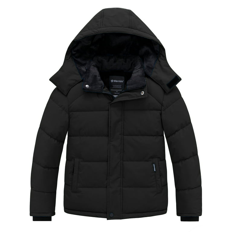 Wantdo Boy's Winter Jacket Hooded Puffer Jacket Water-Resistant