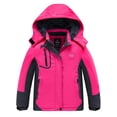 thumbnail image 1 of Wantdo Girl's Hooded Skiing Jackets Kid's Waterproof Raincoats Rosy 8, 1 of 9