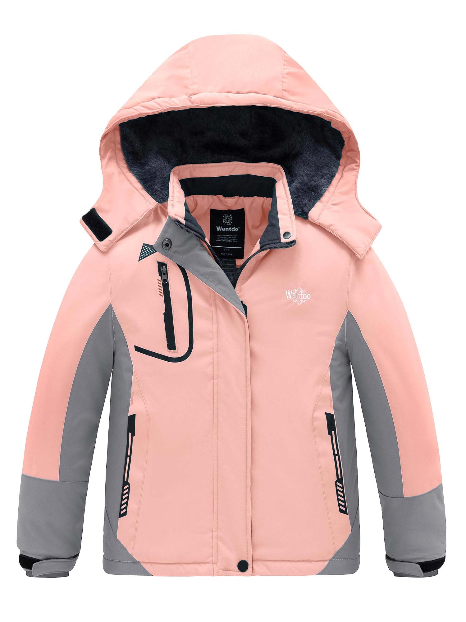 Wantdo Girl's Ski Jacket Kid's Waterproof Snow Coat Raincoats Winter ...