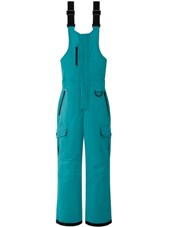 Girl's Snow Bibs Waterproof Ski Bibs Overalls Insulated Winter Outdoor Pants Blue 10-12