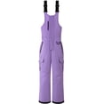 thumbnail image 1 of Wantdo Girls' and Boys' Snow Bibs Waterproof Ski Pants Windproof Snowboarding Bibs Overalls Purple 8, 1 of 11