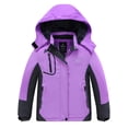 thumbnail image 1 of Wantdo Girl's Waterproof Ski Jacket Windproof Winter Snow Coat Fleece Raincoats Purple 6/7, 1 of 8