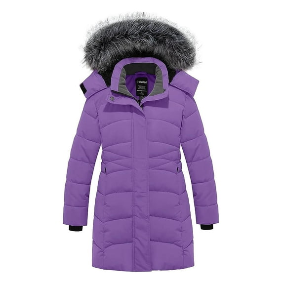 Wantdo Girl's Winter Coat Fleece Lined Puffer Jacket with Hood