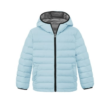 Wantdo Girl's Winter Coat Light Winter Coat Packable Puffer Jacket Acid Blue 6/7