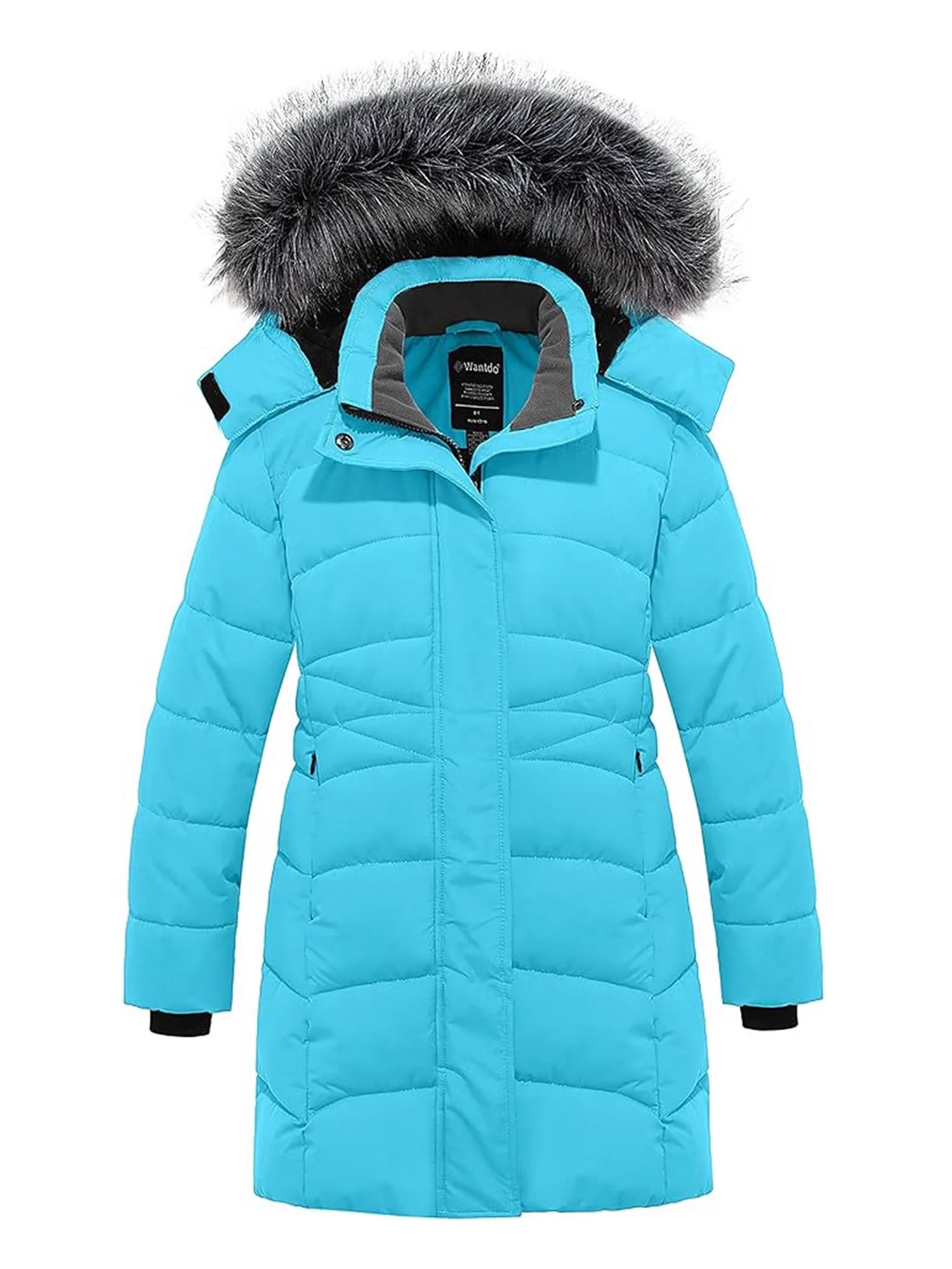Wantdo Girl's Winter Coat Padded Long Puffer Coat Waterproof